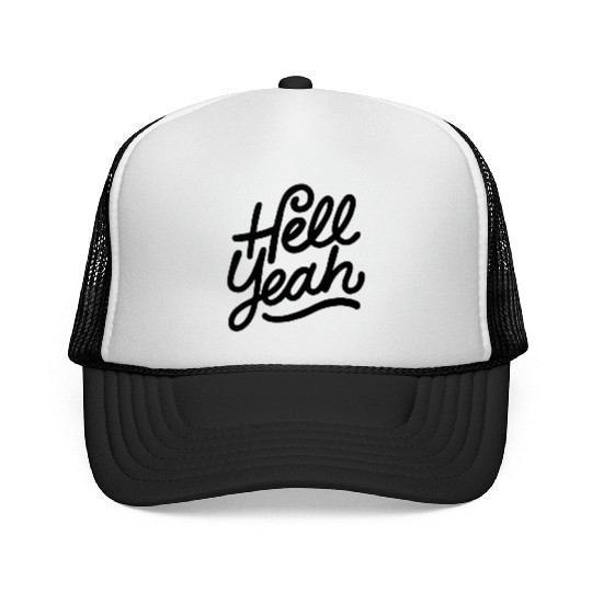 Text: Hell Yeah (black) Trucker Caps
