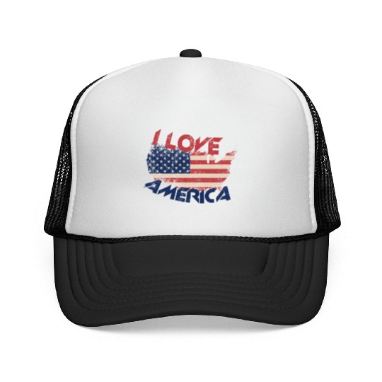 I LOVE AMERICA Trucker Caps