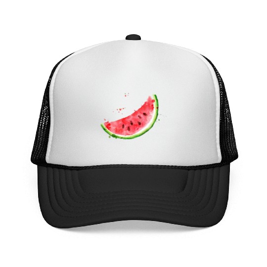Image: Watercolor, Watermelon Trucker Caps