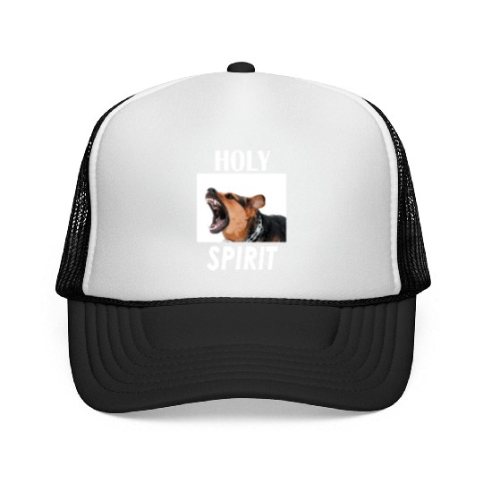Holy Spirit dog barking Trucker Caps