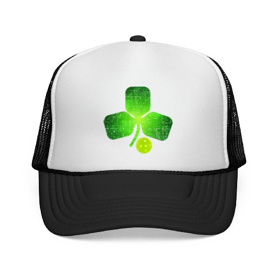Pickleball St Patricks Day Shamrock Irish Trucker Caps