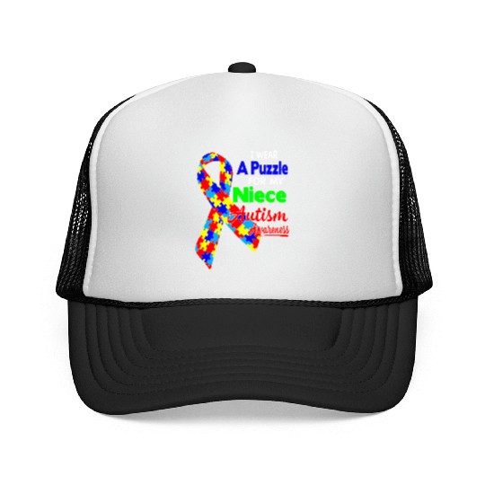 I wear a Puzzle for my Niece Autism Awareness shir Trucker Caps