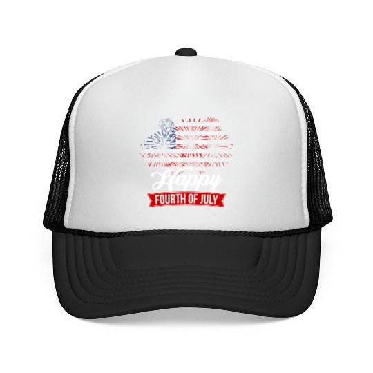 Fourth Of July Trucker Caps USA Flag Fireworks 4th of