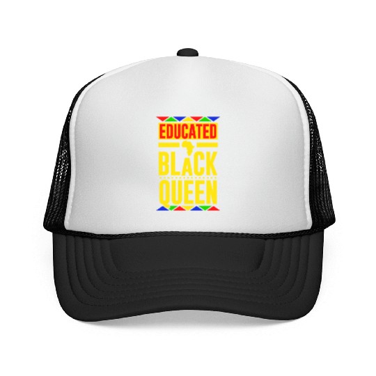 Educated Black Queen Trucker Caps