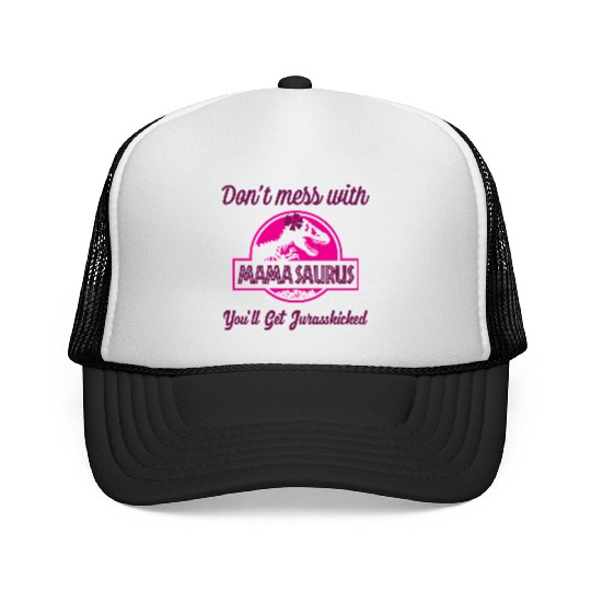 Mamasaurus Rex Dinosaur autism Womens Mother's Day Trucker Caps