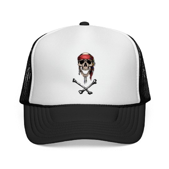 Pirate Skull and Crossbones Trucker Caps