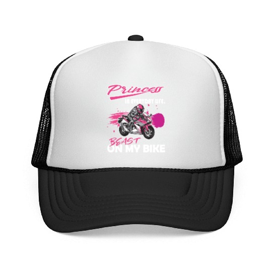 Biker Princess Motorcycle Biker girl Trucker Caps