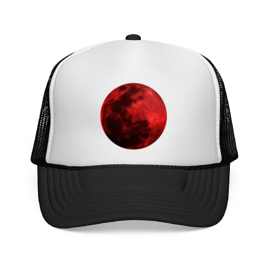 Blood Moon - Space - Graphic Realistic Trucker Caps
