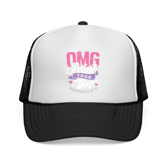 Dance Teacher Trucker Caps OMG Point Your Toes Dancing