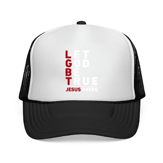 "Let God Be True, Jesus Saves" Christian Bible Trucker Caps