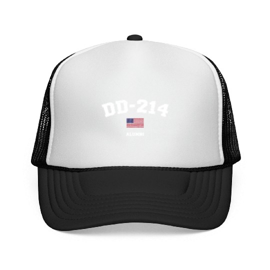 Dd 214 Us Armed Forces Alumni Usa Flag Vintage Trucker Caps