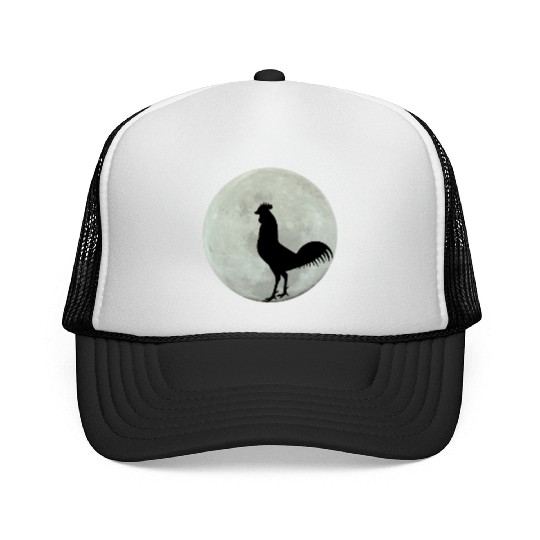 Chicken Full Moon Trucker Caps