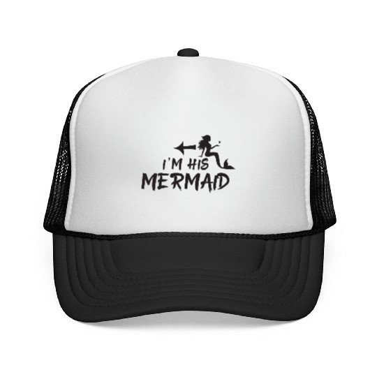 I'm his mermaid with matching I'm her Captain Trucker Caps