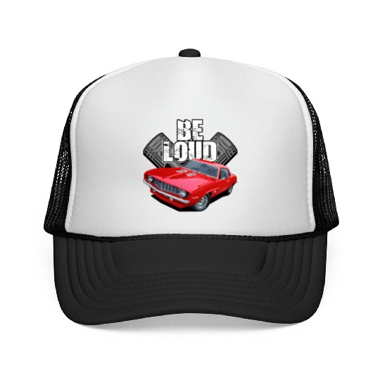 be loud camaro Trucker Caps