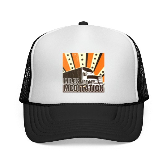 Truck Driver Load Miles Happy Trucker Road Runner Trucker Caps