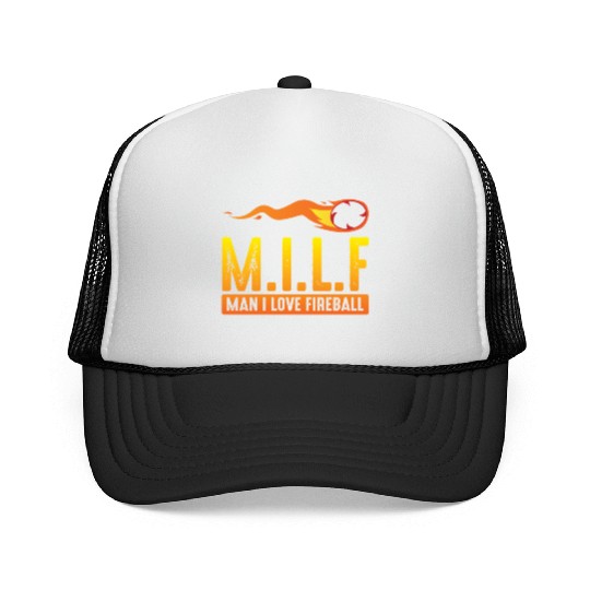 MILF Man I Love Fireball Funny ambiguous Trucker Caps