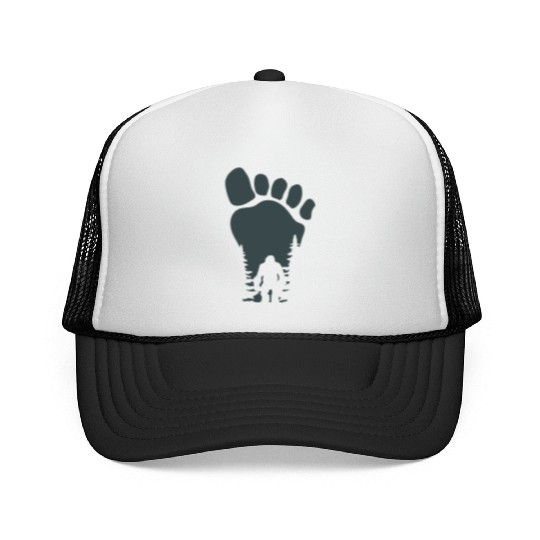 Sasquatch Yeti Bigfoot Wild man Funny saying Trucker Caps