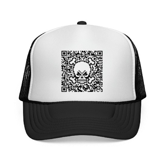 Skull And Crossbones (Quick Response Code / POS) Trucker Caps