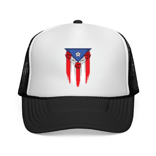 Puerto Rico Flag - Boricua Raised Fists Trucker Caps
