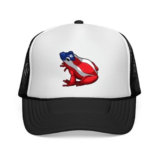 Puerto Rican Coqui Frog - Puerto Rico Trucker Caps