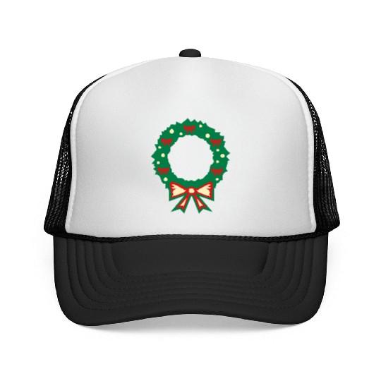 christmas wreath Trucker Caps
