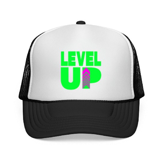 Level Up Neon Green Trucker Caps