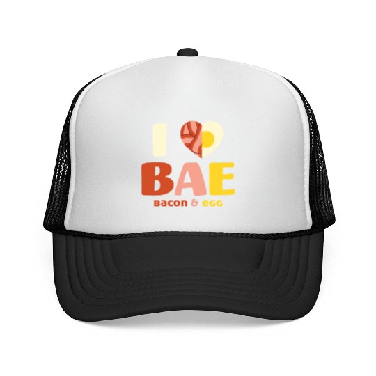 I love Bae Bacon And Egg Food Lover Gift Trucker Caps