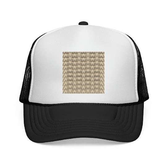 Triangle Beige Black Trucker Caps