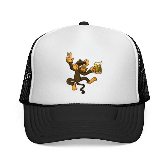 DRUNK MONKEY Beer Trucker Caps