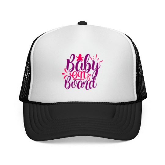 Trucker Caps of maternity baby on board gift humor fun