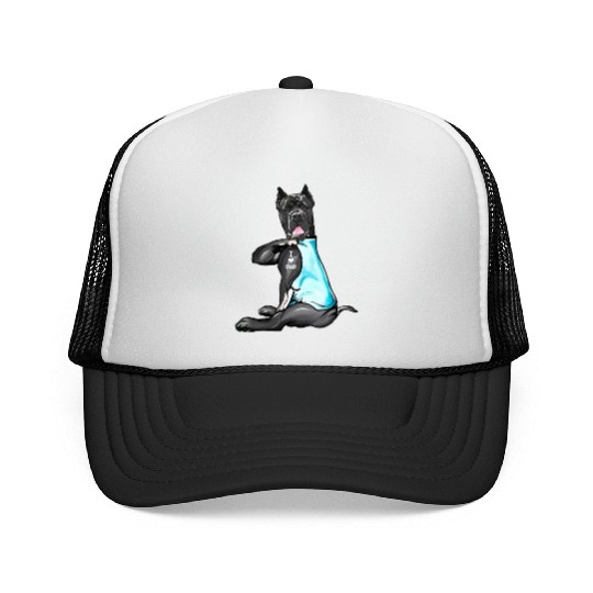 Cane Corso Tattoos I Love Dad Sitting Gift Father Trucker Caps
