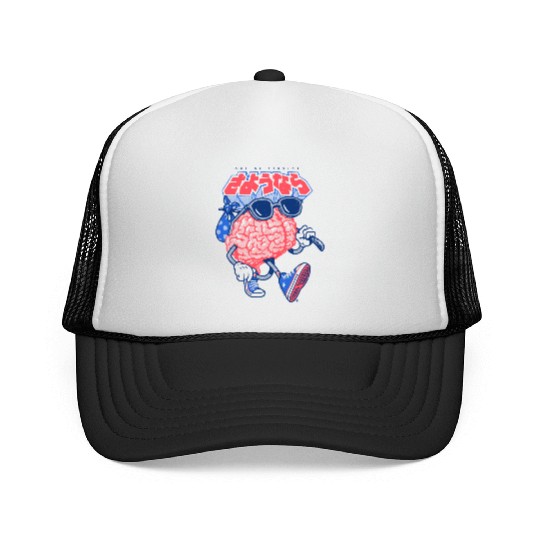 Sayonara Out of Service Brain Vacation Trucker Caps