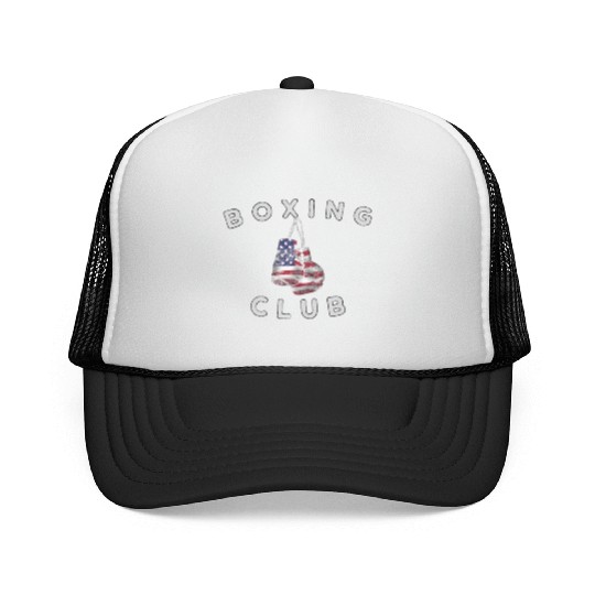 Boxing Club Vintage US Flag Boxing Gloves Trucker Caps