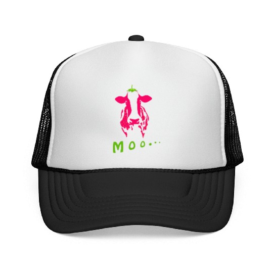 Strawberry cow, Strawberry cow pink, pink cow Trucker Caps