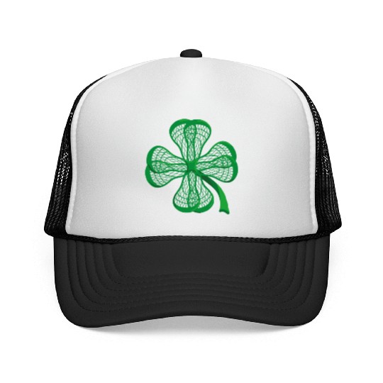Lacrosse Sticks Shamrock clover irish lucky Lax T- Trucker Caps