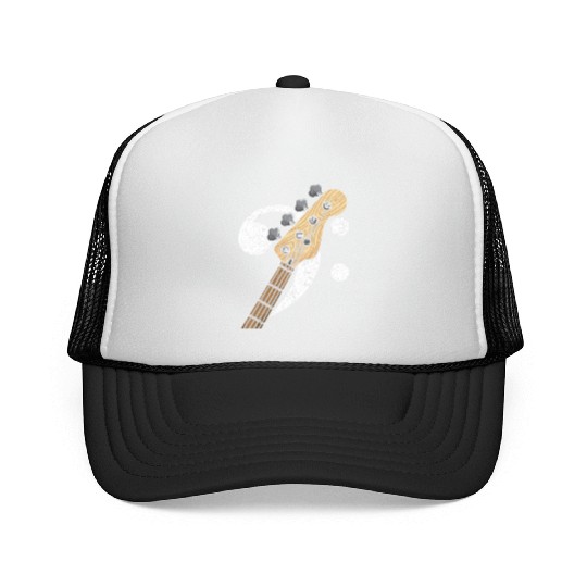 Bass Clef Guitar Bass Player Musician Trucker Caps
