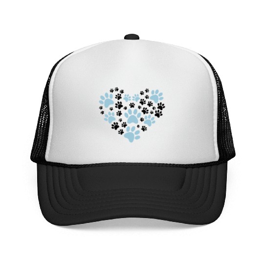 Heart of paws - Dog & Cat lover gift - Pawprint Trucker Caps