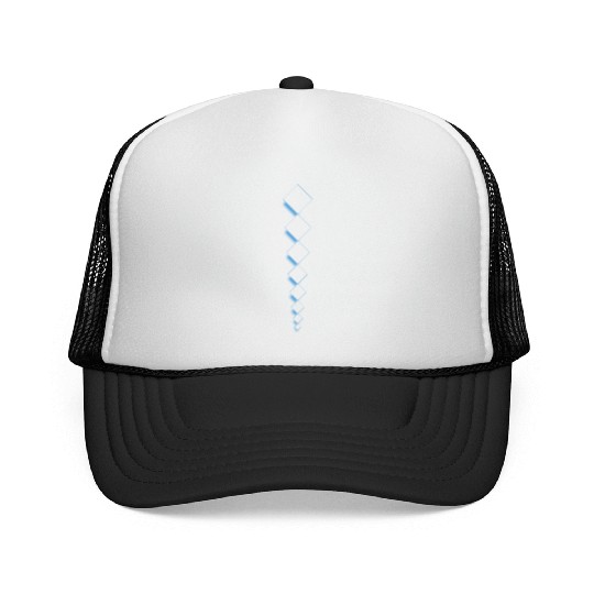 Squares design with drop shadow-light blue Trucker Caps