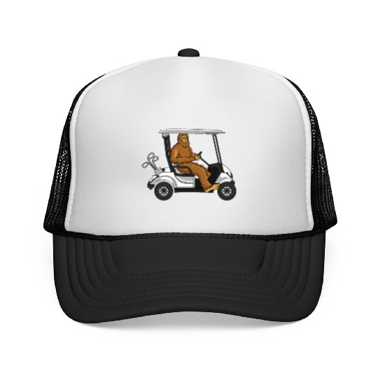 Bigfoot Golf Cart Gift Trucker Caps