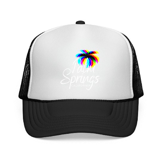 Palm Springs Neon Tree (White) Trucker Caps