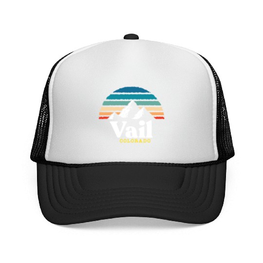 Vail Colorado Usa Ski Resort 1980S Retro Gift Trucker Caps