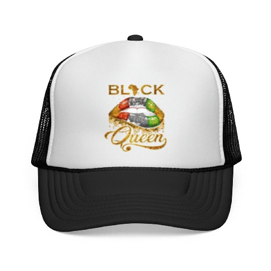Black queen lips Trucker Caps