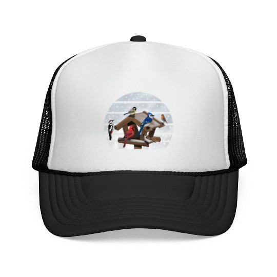Birds Bird House Cardinal Blue Jay Robin Sparrow Trucker Caps