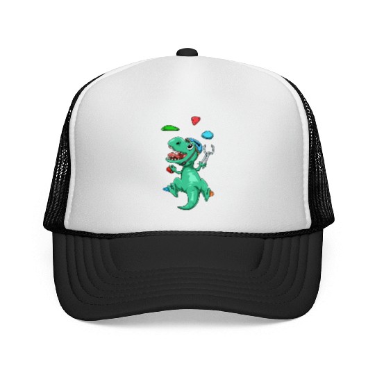 Funny T-Rex Bouldering and Rock Climbing Gift Trucker Caps