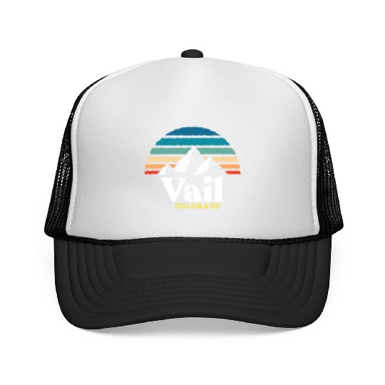 Vail Colorado Usa Ski Resort 1980S Retro Gift Trucker Caps
