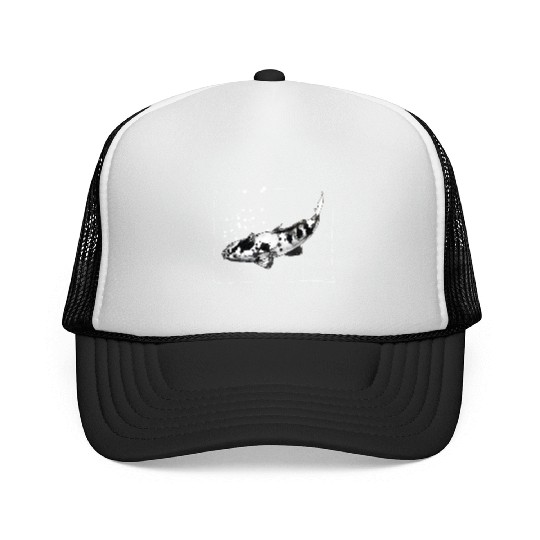 Hand-drawn KOI CARP - Cool Ink Artwork - Sketchy Trucker Caps