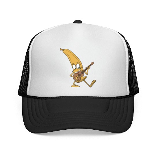 Banana plays the guitar Trucker Caps