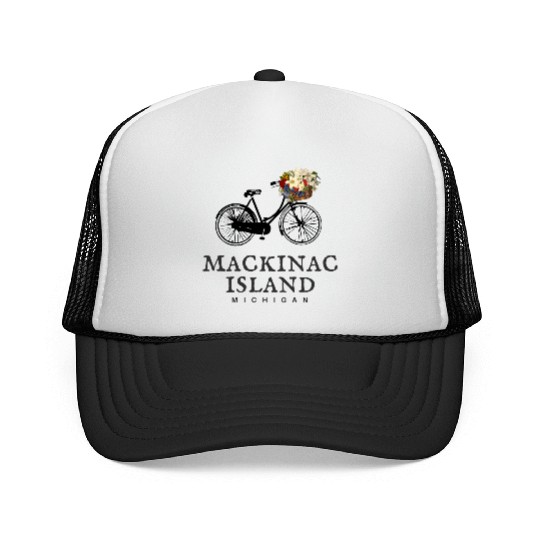 Mackinac Island Bike Michigan Trucker Caps