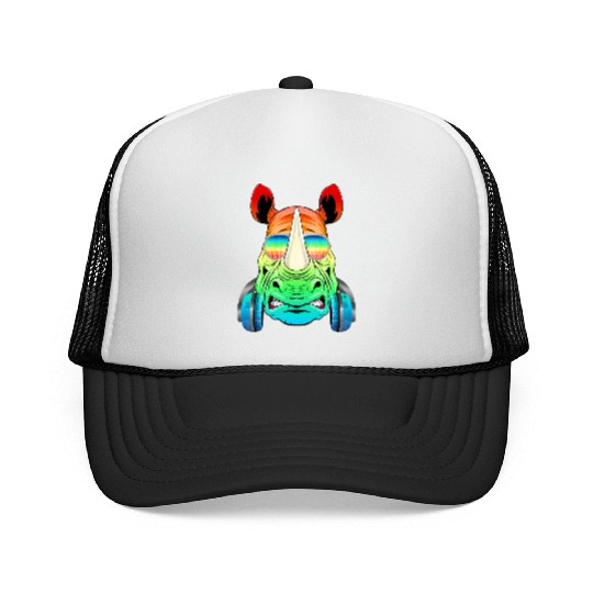 Rhino Rhinoceros Music DJ - Africa Collection Trucker Caps