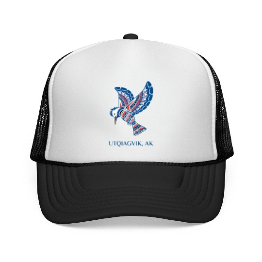 Native American Utqiagvik Kingfisher Bird Alaska Trucker Caps
